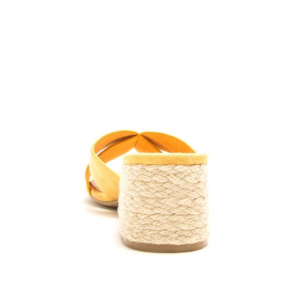 Yellow Espadrille Low Heel Sandals - Picture 3 of 4